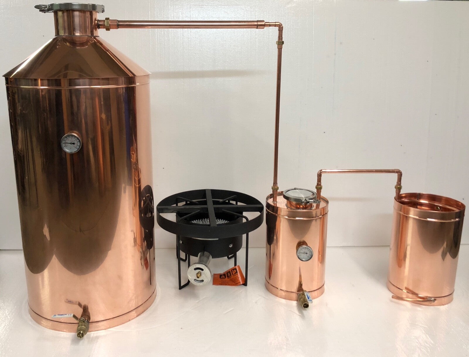 50 Gallon Copper Moonshine Still Propane Burner and  Cap Logic Made In The USA